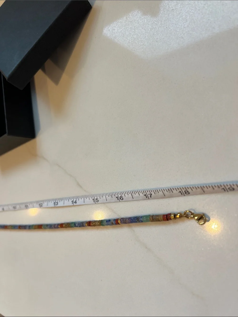 Multicolor Beaded Necklace with Gold Clasp - Women Jewelry
